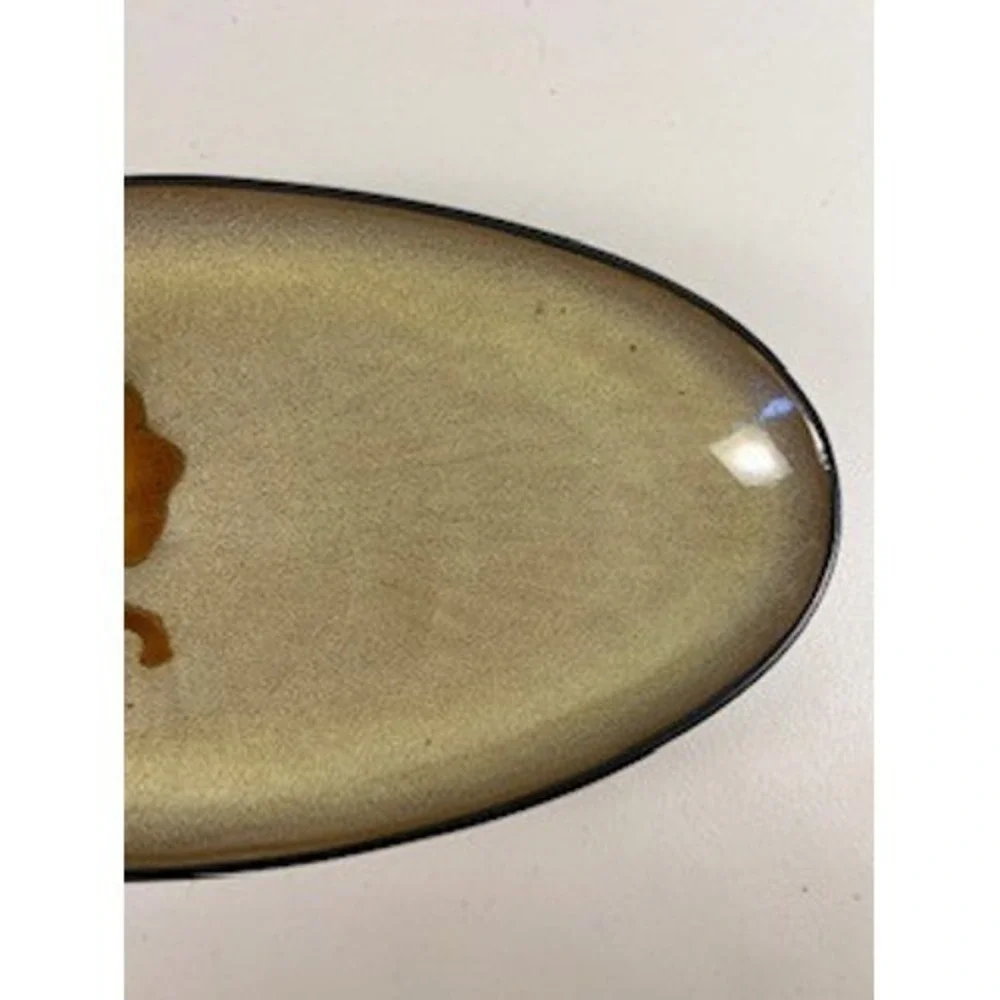 Pier 1 Kioko Hand Painted Stoneware‎ Oval Serving Dish Tray